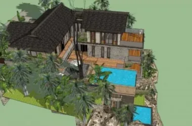 SketchUp Villa Model: Stacked New Chinese Style Residential Architecture-BIM WORLD