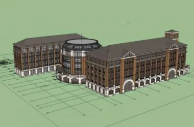 Multi-Story Classical School Building Model | Campus Educational Architecture in SketchUp-BIM WORLD