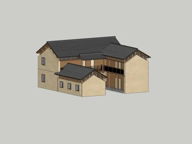 Sketchup Residential Model | Bieyuan, Chinese Style, Residential Architecture