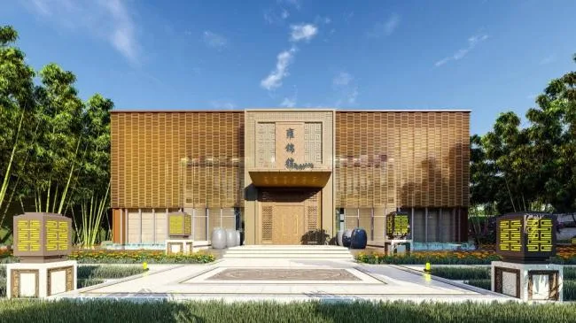 Sketchup Business Model | Sales Office, New Chinese Style, Commercial Architecture