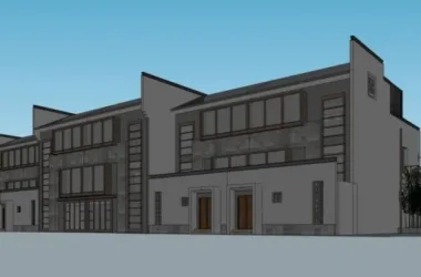 SketchUp Villa Design | Row Villas in Oriental Neoclassical Style-BIM WORLD