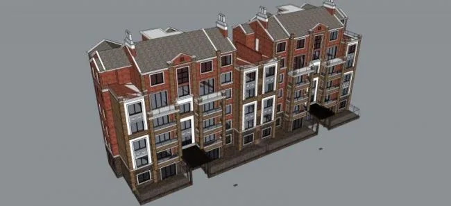 Sketchup Residential Model | Multi story Residence, Classical Style