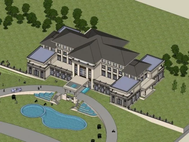 Sketchup Hotel Model | Multi story Hotel Clubhouse, Classical Style