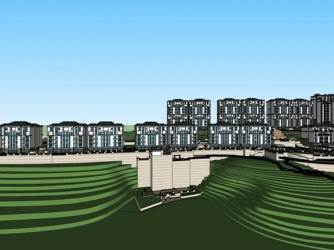 Sketchup Planning Model | Multi story Residential Community, Planning, Modern Style
