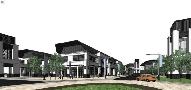 Jindipingshan Sports Center: Modern Multi-Story Sports Facility in SketchUp