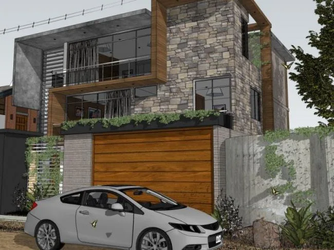 Sketchup Villa Model | Solo Villa, Modern Style