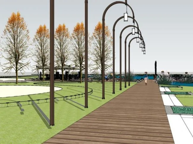 Sketchup Landscape Model | Commercial Landscape, Modern Style
