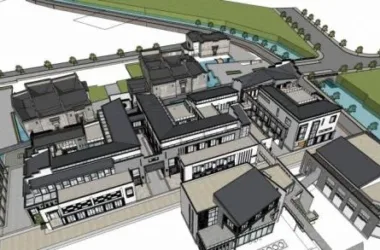 SketchUp Business Model: Mount Huangshan International Liyang Old Street – A Multi-Story Chinese-Style Commercial Hub-BIM WORLD