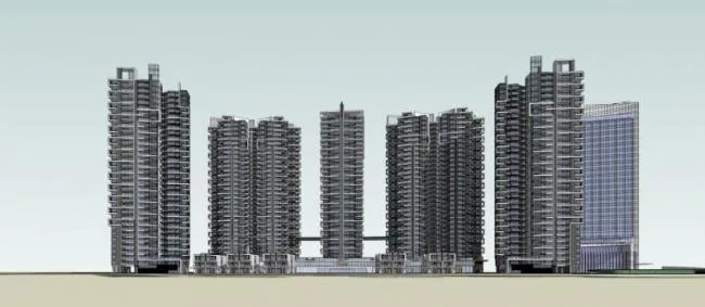 Sketchup Residential Model | High rise Residential Buildings, Modern Style