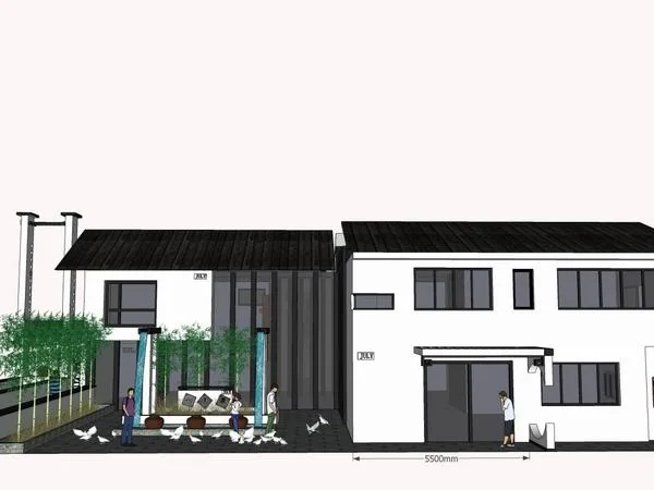 Classical Single-Family Villa with Garden | SketchUp 3D Model