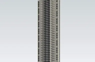 Modern Super High-Rise Residential Building SketchUp Model-BIM WORLD