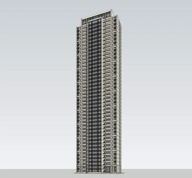Sketchup Residential Model | Super high-rise residential building, modern style, residential architecture