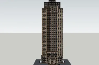 Classical 30-Story High-Rise Residential Building SketchUp Model-BIM WORLD