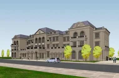 SketchUp Multi-Story Hotel Model | French Classical Style Design-BIM WORLD