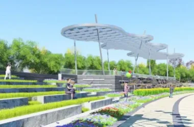 Modern Horticultural Square Landscape Design in SketchUp-BIM WORLD