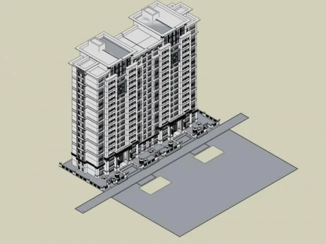 Sketchup Residential Model | High rise Residential Buildings, Residential Buildings, Chinese Style