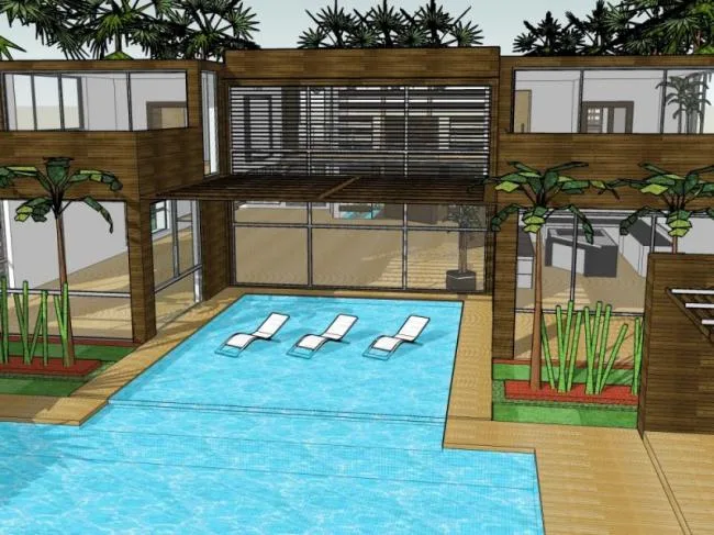 Sketchup Villa Model | Solo Villa, Modern Style