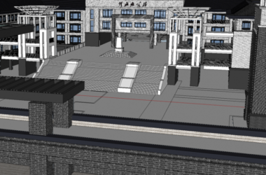 Sketchup Planning Model | Administrative and School Planning, New Chinese Style-BIM WORLD