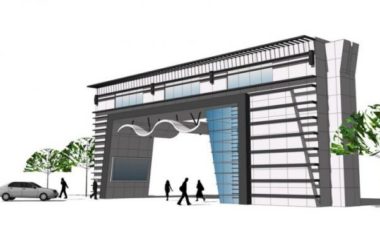 Sketchup Planning Model | Entrance Gate of the Community, Modern Style-BIM WORLD