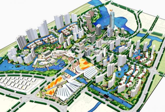 Sketchup Planning Model | Multi story High rise Mixed City Planning, Modern Style