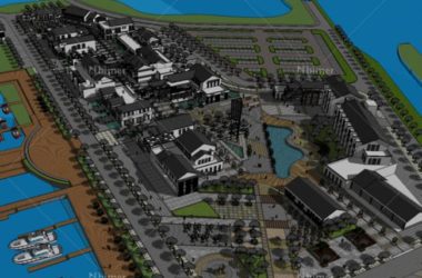 Sketchup Planning Model | Multi story Commercial Street Pedestrian Street, New Chinese Style, Pier, Architectural Planning, Waterfront-BIM WORLD
