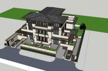 Sketchup Villa Model | Multi story Residential Building, Residential Architecture, Twin Villa, Grassland Style-BIM WORLD
