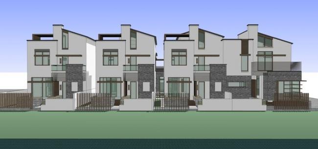 Sketchup Villa Model | Row Villa, Zhujiajiao Residence, New Chinese Style