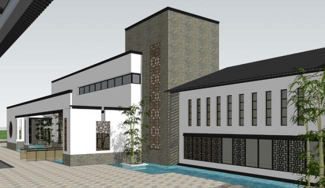 Sketchup Villa Model | Villa, Courtyard, Landscape, Mountain, Water Landscape, New Chinese Style