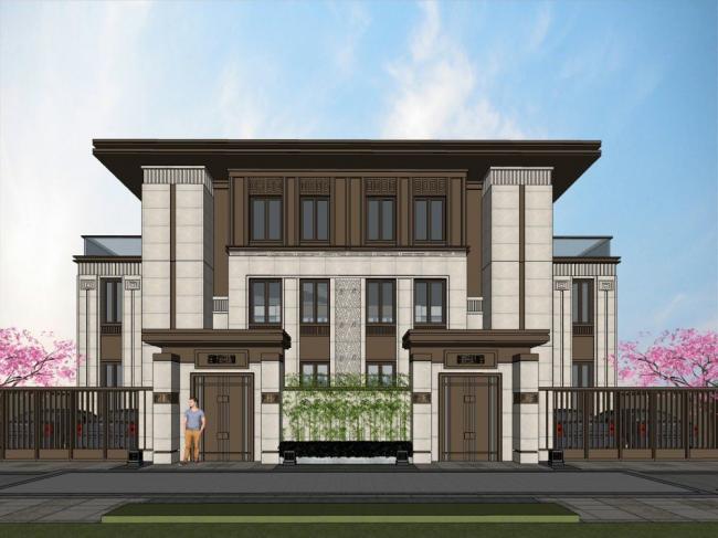 Sketchup Villa Model | Twin Villa, Garden Villa, Modern Style