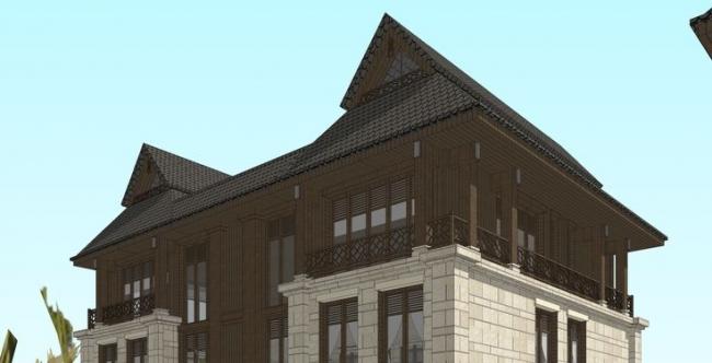 Sketchup Villa Model | Stacked Villa, Residential Design, Clubhouse, Resort Center, Southeast Asian Style, Landscape Design