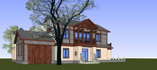 Sketchup Villa Model | Solo Villa, Residential Building, Multi story, Chinese Style