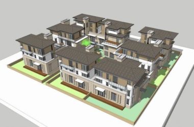 SketchUp Villa Model: Courtyard Design Inspired by Grassland Breeze-BIM WORLD