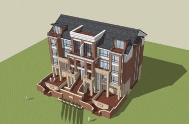 Double-Split Villa SketchUp Model in Modern Chinese Style-BIM WORLD