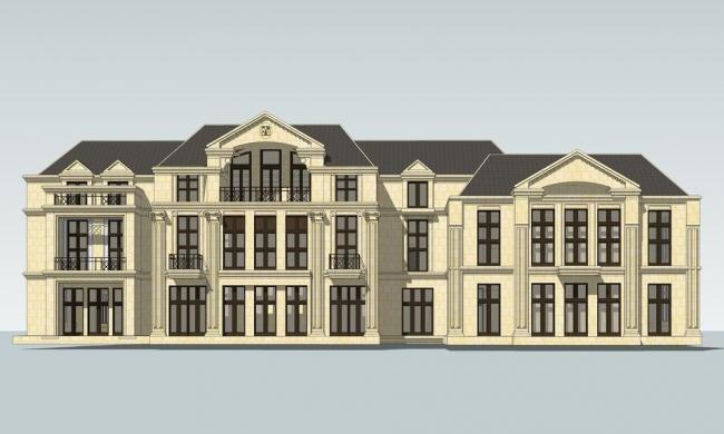 SketchUp Villa Design | French-Style Row Villas at Guoheng Xixi Mansion