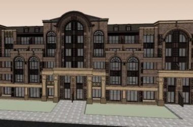 SketchUp Model of a Western Neoclassical Row Garden Villa-BIM WORLD