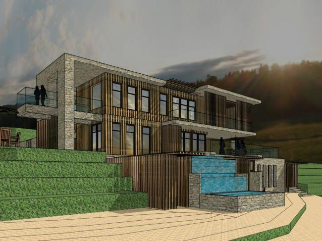 Modern Multi-Story Mountain Villa with Garden | SketchUp Model