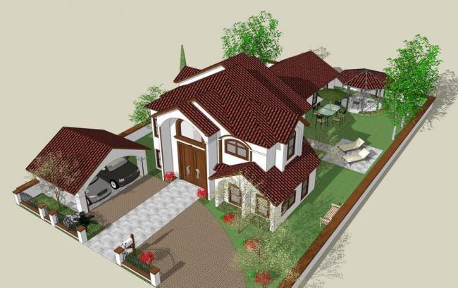 SketchUp Villa Model | Independent American and European Style Villas