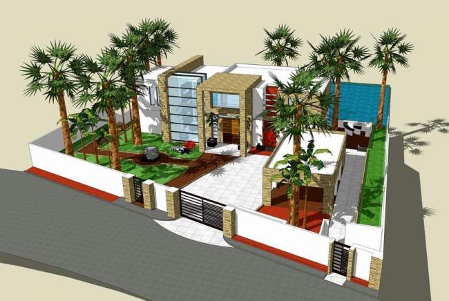 Modern Solo Villa Design | SketchUp 3D Model