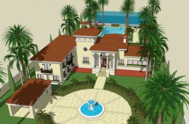 Spanish-Style Single Family Villa Model in SketchUp-BIM WORLD