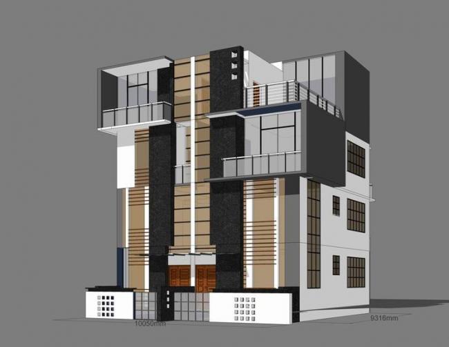 Modern Double-Split Rural Villa Model in SketchUp for Self-Built Homes
