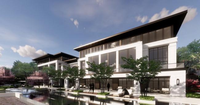 SketchUp Villa Model: Modern Row Villas Inspired by New Chinese Style