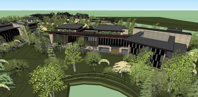 Modern Multi-Row Villa Cluster Model in SketchUp