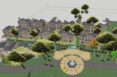 SketchUp Model of a French Classical Double-Split Single-Family Villa Cluster-BIM WORLD