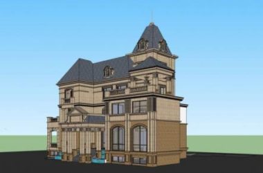 SketchUp Model of a French Luxury Multi-Story Villa-BIM WORLD