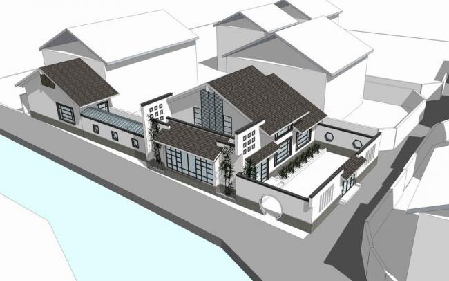 SketchUp Model: Chinese-Style Solo Villa Residential Architecture