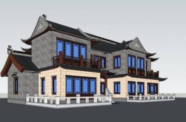 SketchUp Model of a Multi-Story Chinese-Style Residential Villa-BIM WORLD