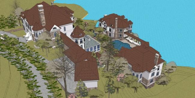 SketchUp Villa Models: Mountain, French, Classical, and Garden Styles