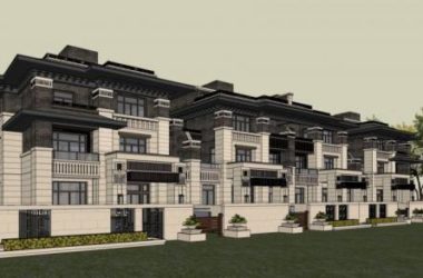 SketchUp Villa Model: Row Houses in Wright-Inspired New Chinese Residential Style-BIM WORLD