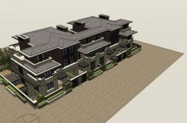 SketchUp Multi-Story Row Villa Model | Classical Grassland-Style Residential Design-BIM WORLD