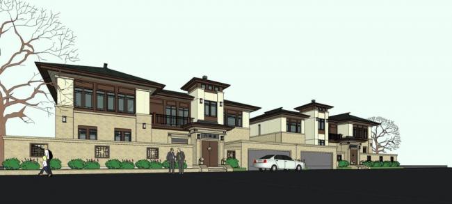 Twin Villa SketchUp Model | Modern Chinese-Style Residential Architecture
